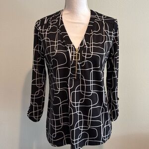 PER SEPTION CONCEPT size small V-neck, zipper front blouse NWTS